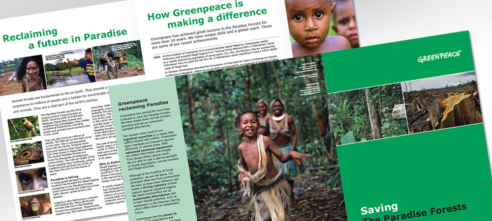 Greenpeace Paradise Rainforest brochure